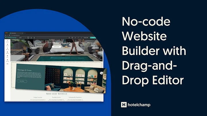 No-code Website Builder With Drag-And-Drop Editor | Hotelchamp eCommerce