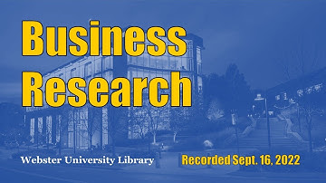 Business & Management Research (recorded 2022, 19 min.)