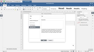 OnlyOffice Document Editor: Giving a title to a table