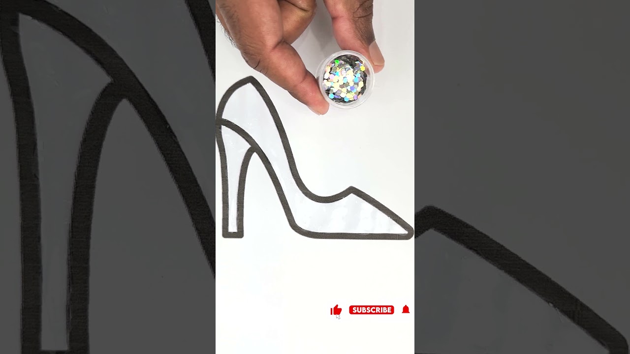Silver Princess Shoe❤️Glitter Art🎨 