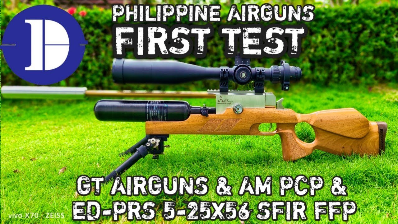 GT AIRGUNS / AM PCP FIRST ACCURACY TEST & EDPRS 525X56 FFP TEST YouTube