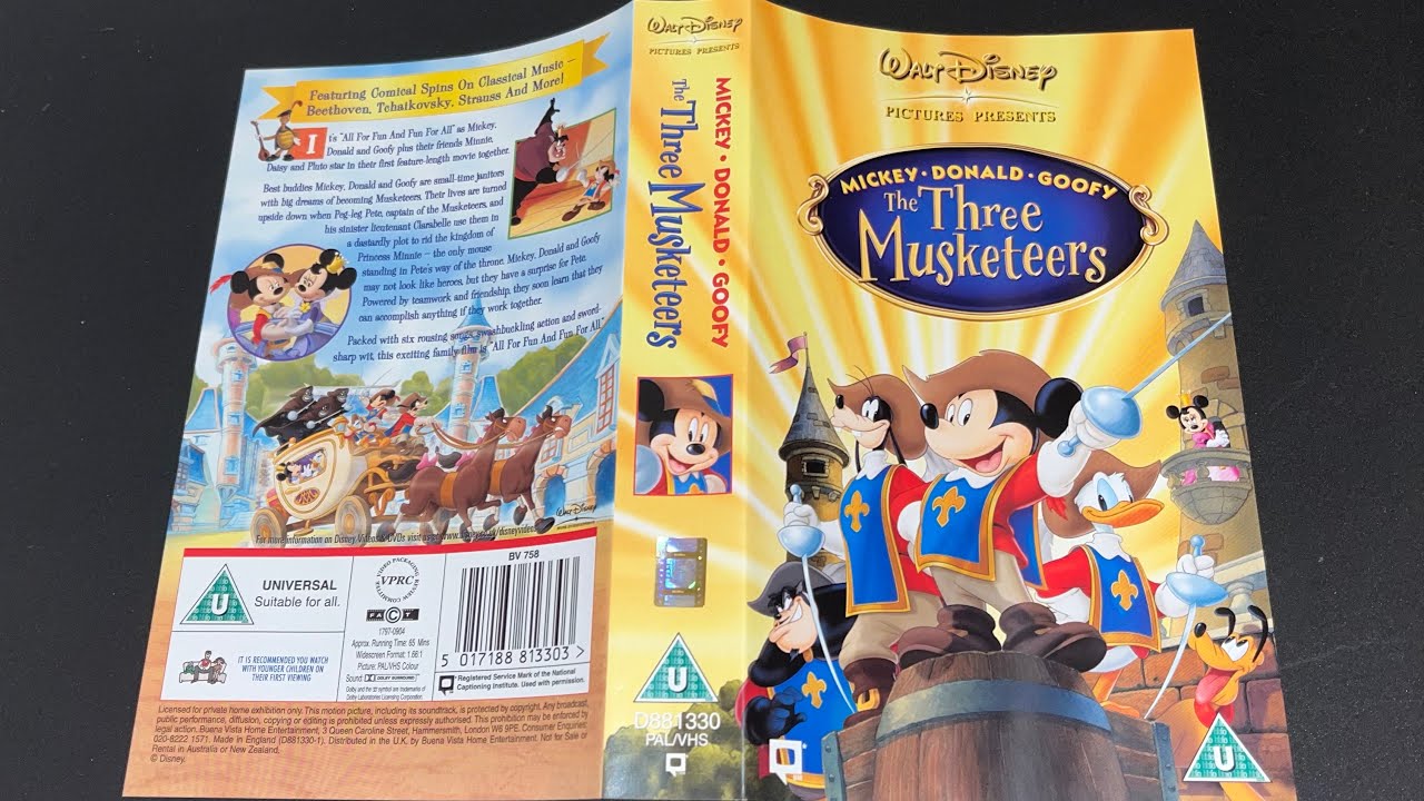 Opening \u0026 Closing to Mickey, Donald, Goofy, The Three Musketeers (2004 VHS UK)