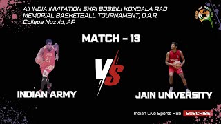 Indian Army Vs Jain University | All INDIA INVITATION SHRI BOBBILI KONDALA RAO MEMORIAL 🏀 Tournament
