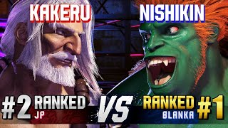 SF6 ▰ KAKERU (#2 Ranked JP) vs NISHIKIN (#1 Ranked Blanka) ▰ High Level Gameplay