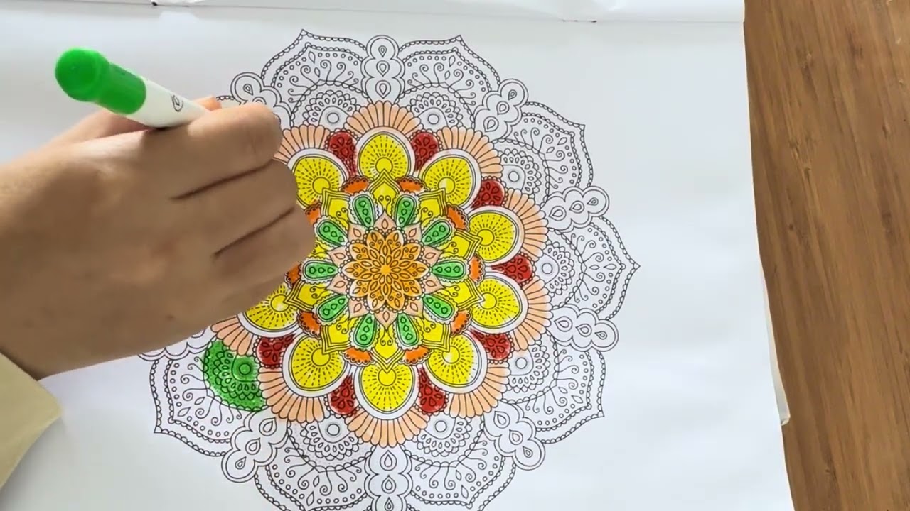 Coloring With Natural Sounds calmingvideo#creativeprocess#slowart#artlovers#coloringtherapy