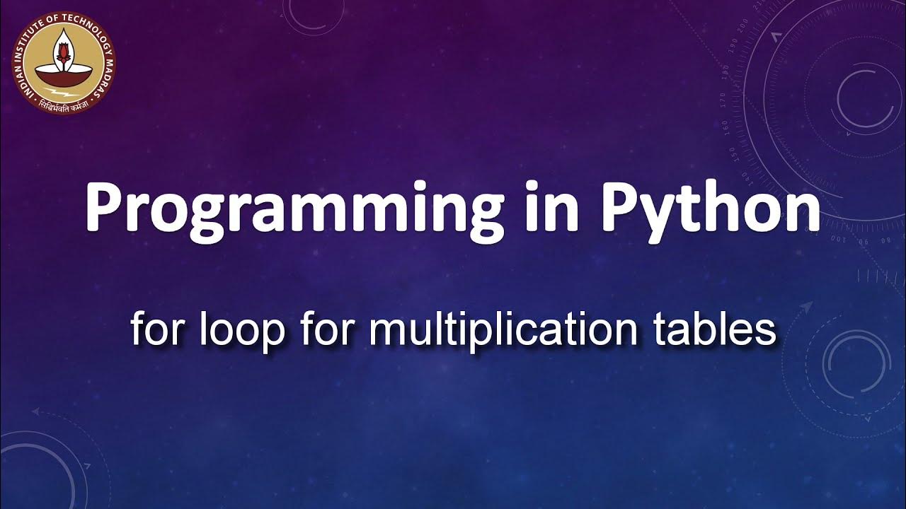 for loop for multiplication tables - YouTube