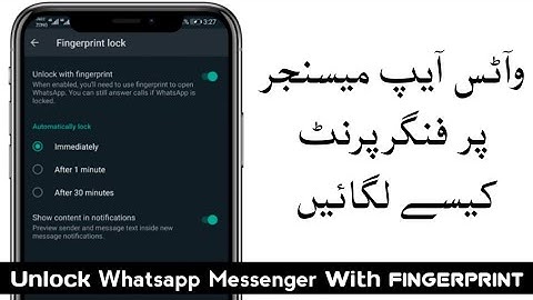 How to enable Fingerprint on whatsapp messenger [Urdu / Hindi] | WebTech 2020 [Usman Ismail]