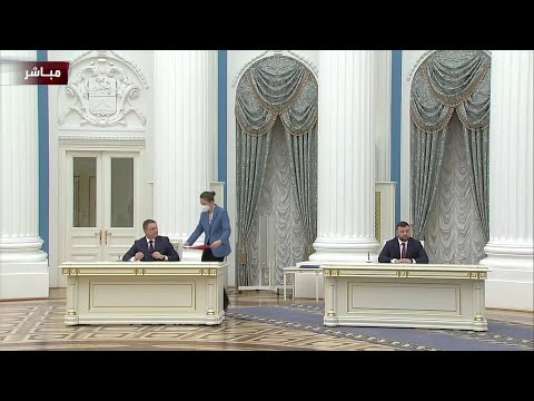 بوتين يستقبل رئيسي لوغانسك و دونيتسك الانفصاليتين ويعلن استقلال الجمهوريتين
