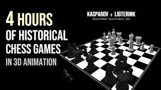 4 Hours of Real Historical Games Played Out in 3D Virtual Chess Board Ambience Background Visualiser screenshot 4
