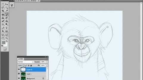 Photoshop Tutorial: 3/9 Mixer Brush - Sketching the Monkey