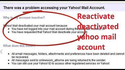 Was tun wenn Yahoo Account deaktiviert wurde?