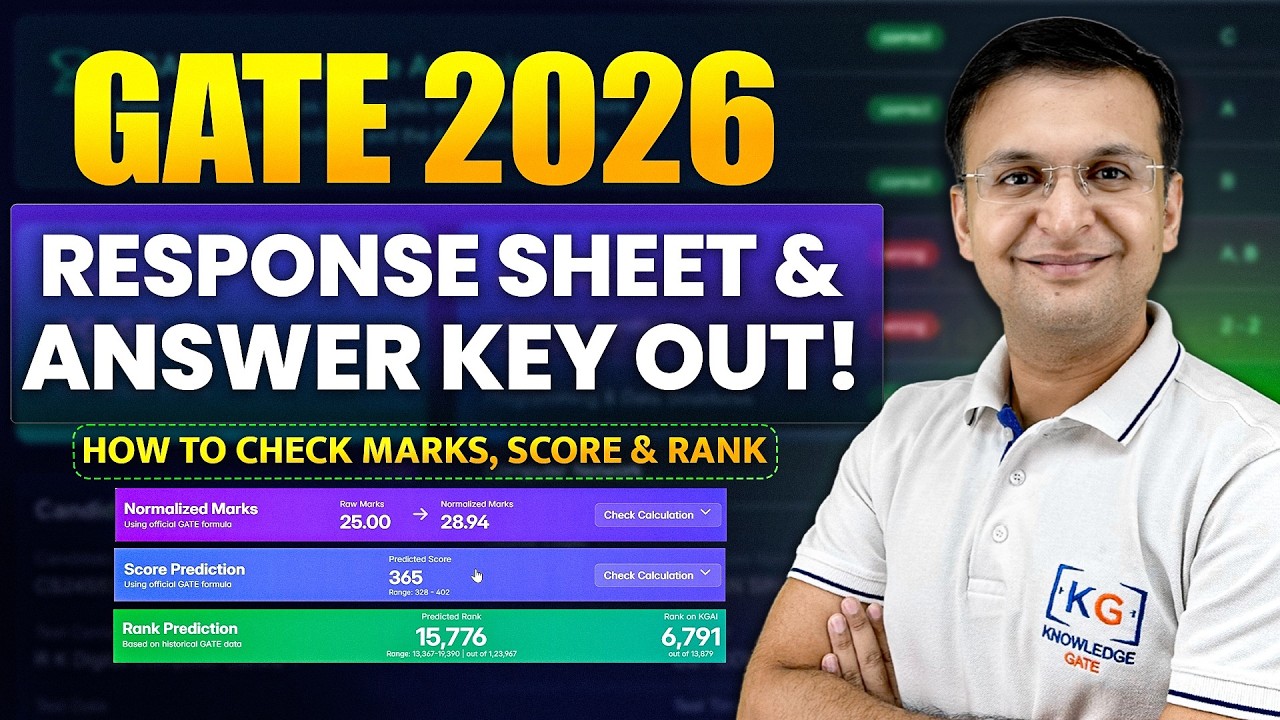 Gyate Ran GATE 2026 Response Sheet is LIVE! | Check Your Score via Knowledge Gate ...
