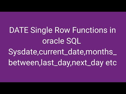 ORACLE SQL: DATE single row functions in oracle sql. sysdate current ...