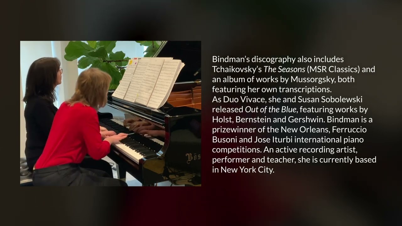 J.S. Bach’s Orchestral Suites arr. for piano duet by Eleonor Bindman (world premiere recordings)