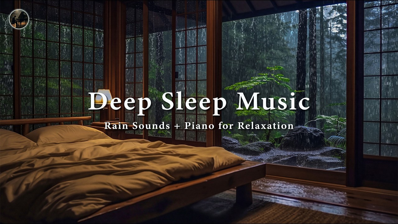 Relaxing Sleep Music with Heavy Rain Falling 🎶 Peaceful Piano for Deep Sleep and Meditation Calm