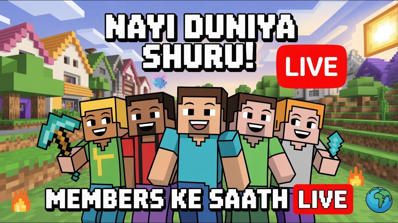 Members Ke Saath Minecraft Ki Nayi Duniya! 🌍 LIVE City Build Begins ...