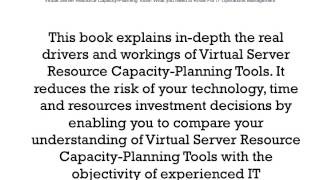 Virtual Server Resource Capacity Planning Tools  What you Need to Know For IT Operations Management