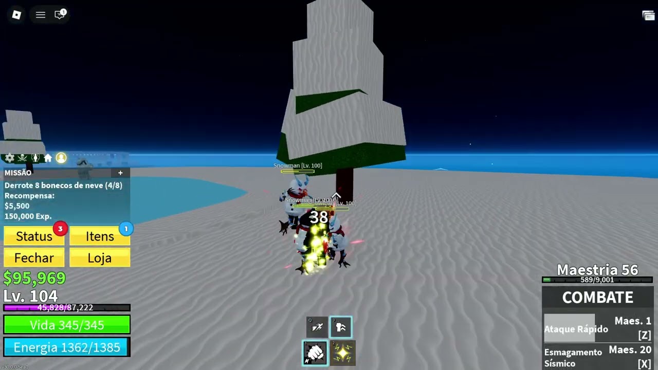 Maximizando minha light no Blox Fruits