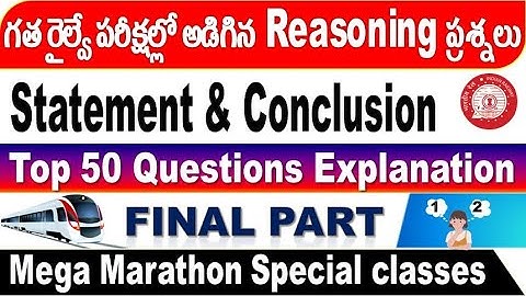 statement & conclusion  Final part  Railway Previous year  Questions Explanation by SRINIVASMech