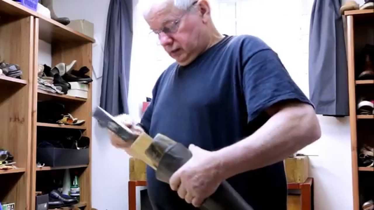 Shoemaker specializing in shoe uppers stretching the shoe upper YouTube