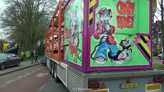 Kermis Haarlem 2023 Transport en opbouw Zaanenlaan Deel 2