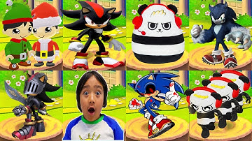 Tag with Ryan Christmas Update vs Sonic Dash - Funny Fails Compilation Video All Characters Unlocked