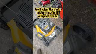 How to do a fuel system flush on a plastic carb from Briggs and Stratton! #lawnmower #shortsviral