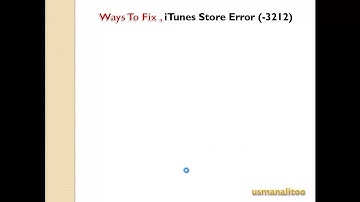How To Fix iTunes Store Error (-3212)