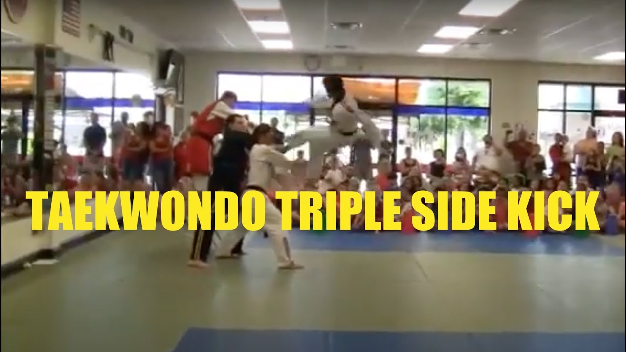 Triple Side Kick Taekwondo Demo (태권도 옆삼) at 2012 Moohan Open house