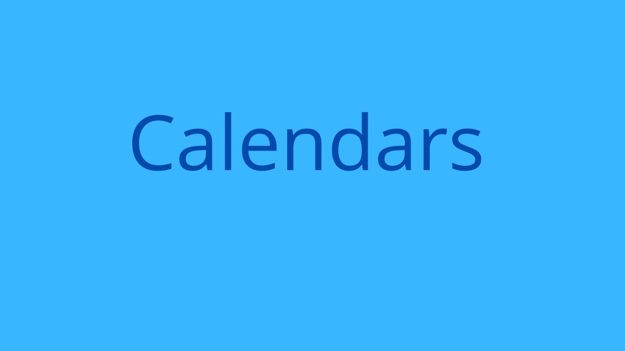  Calenders YouTube