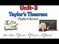 Unit-3 Taylor's Theorem (Taylor's Series)(@MathsByDivya-w6c )#aktumathematics #aktumathematics 