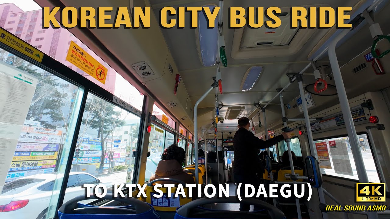 Riding a Korean City Bus to KTX Station (Daegu) | Real Travel ASMR