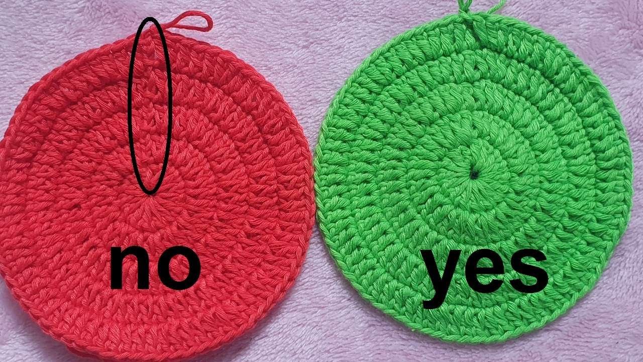 34 | Hướng dẫn móc vòng tròn không bị lộ điểm nối :mũi móc kép | Invisible join row : double crochet