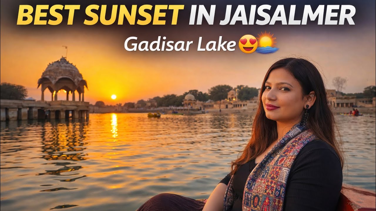 Gadisar Lake Sunset & Boat Ride🌅Market, Birds, Light Show |Best Jaisalmer EP9 Vlog Magic Views India