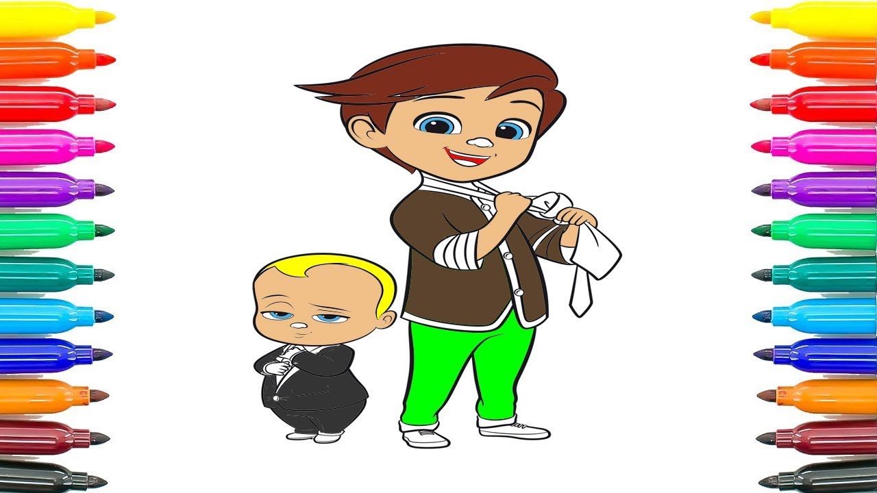 Coloring Page Il boss BAMBINO colorare colorare Marcatori Video per i bambini imparano colori