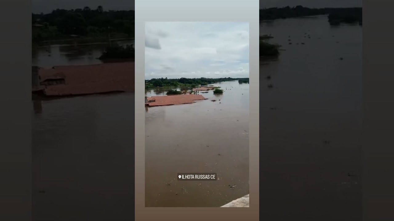 Casas ficam cobertas pelas águas em Russas-CE