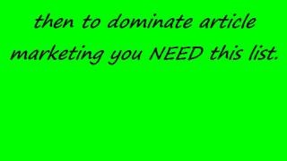 209,000+ ARTICLE MARKETING ROBOT DIRECTORIES