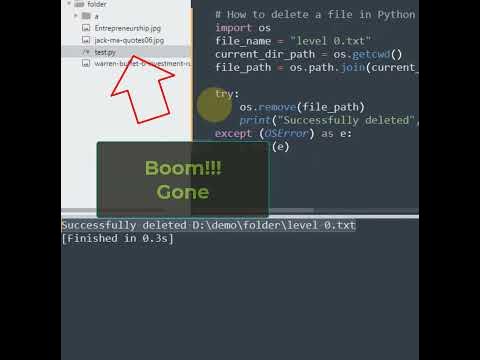 Deleting a file is so simple in Python you can use os module - YouTube