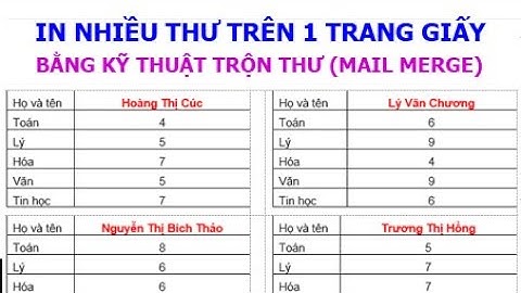 Microsoft Word: In nhiều thư trên một trang giấy trong kỹ thuật trộn thư (Mail merge)
