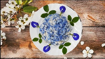 Cách nấu xôi đậu biếc bằng nồi cơm điện – How to cook blue pea flower sticky rice