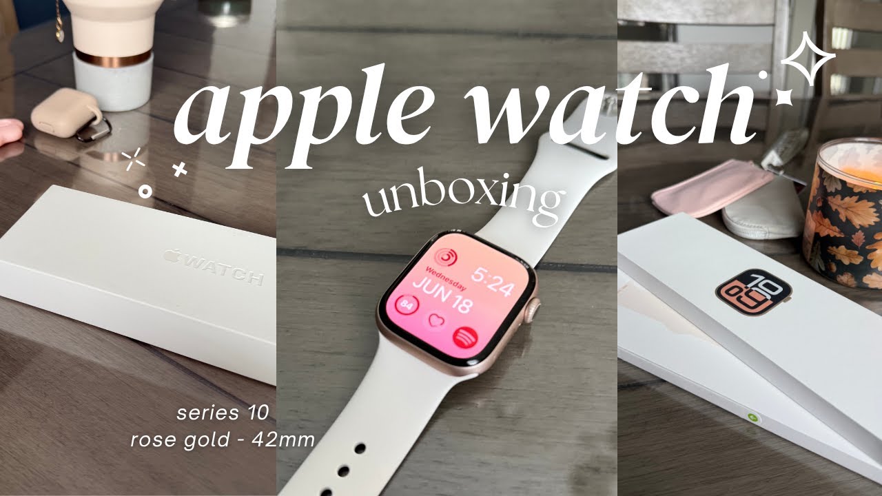apple watch series 10 💖⌚ aesthetic unboxing 📦✨ setup + accessories