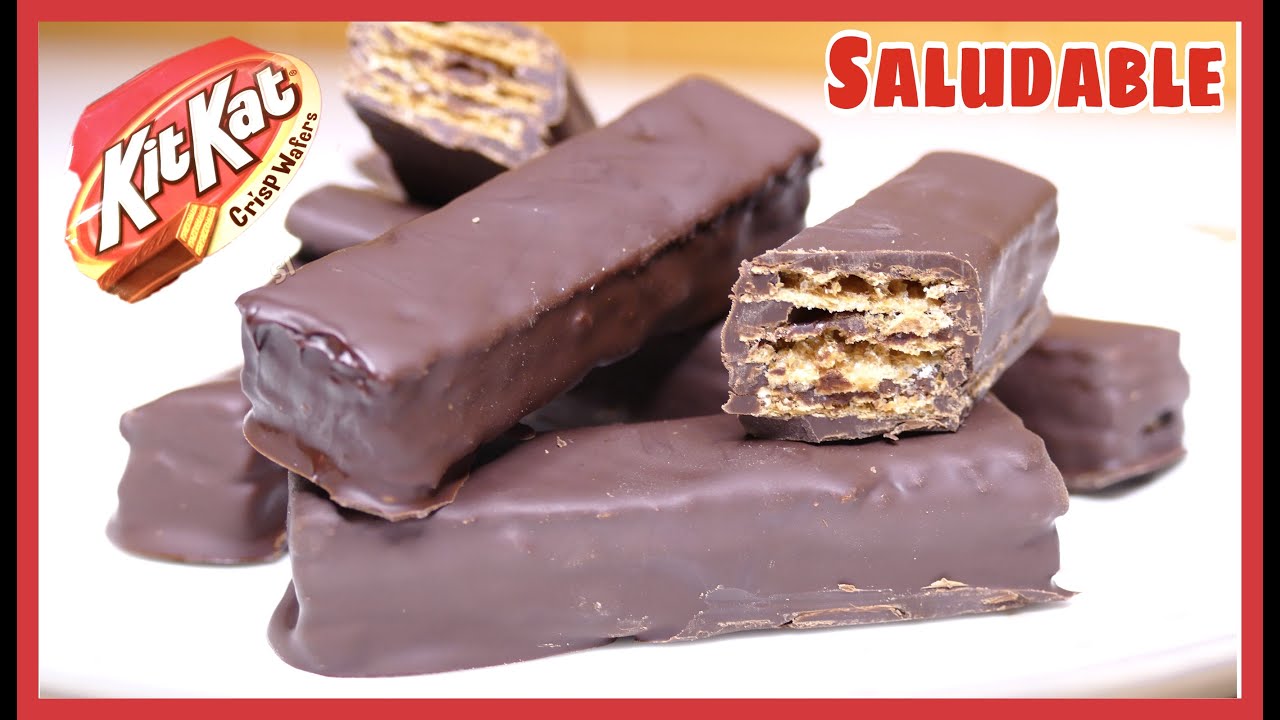 KIT KAT SALUDABLE CON 3 INGREDIENTES!! MEGA FÁCIL DE PREPARAR!! SIN AZÚCAR Y SIN LÁCTEOS!!