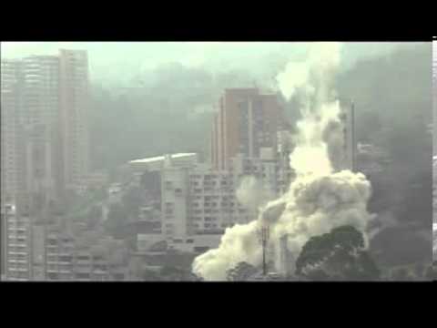 Implosión de la torre 5, edificio Space medellin colombia