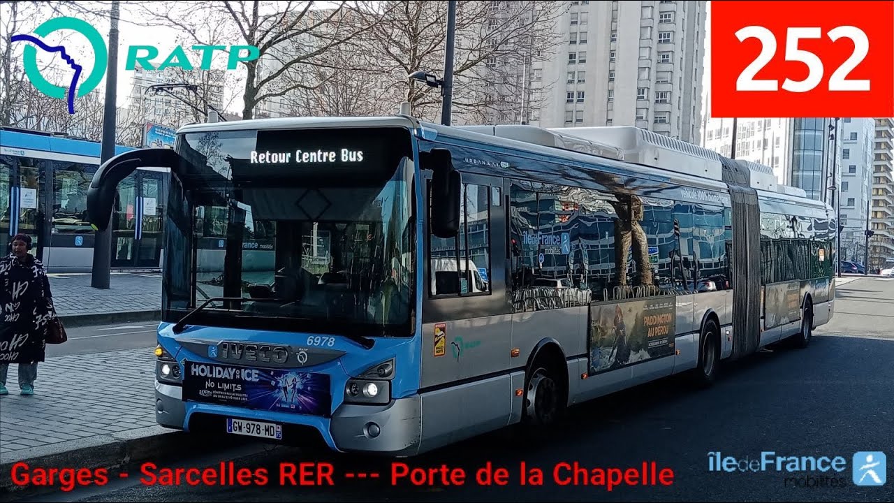 Bus 252 RATP - Urbanway 18 GNV N°6978 Garges - Sarcelles RER --- Porte de la Chapelle [KICKDOWN🏁🚀💥😈]