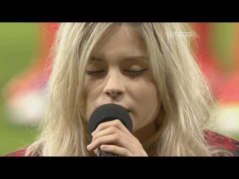 Nina Nesbitt Singing Scottish National Anthem at Hampden Stadium Sky Sports 3 (06/09/13)