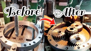 DIY Internal Gear Teeth Cutting Process in Slotting machine - Machining Gear - Number of Teeth 77