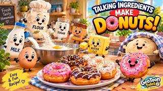 🍩 AI Cartoon Donut Making | Funny Talking Ingredients Make Delicious Donuts! 😂 #video