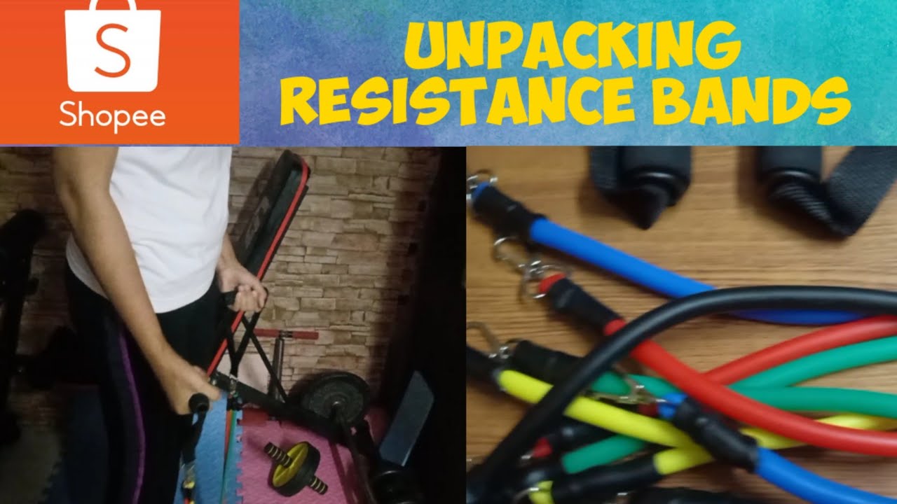 UNPACKING FITNESS RESISTANCE BANDS FROM SHOPEE