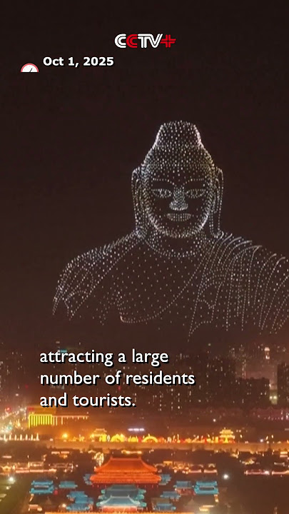8,000 Drones Light Show Celebrates China National Day Holiday in Shanxi's Datong City