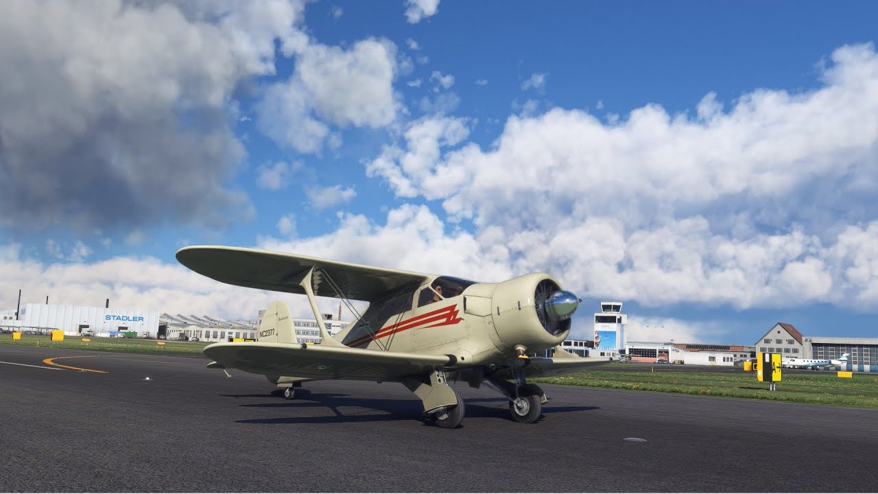 Beechcraft D17 Staggerwing from  Altenrhein / Bodensee, MSFS 2020